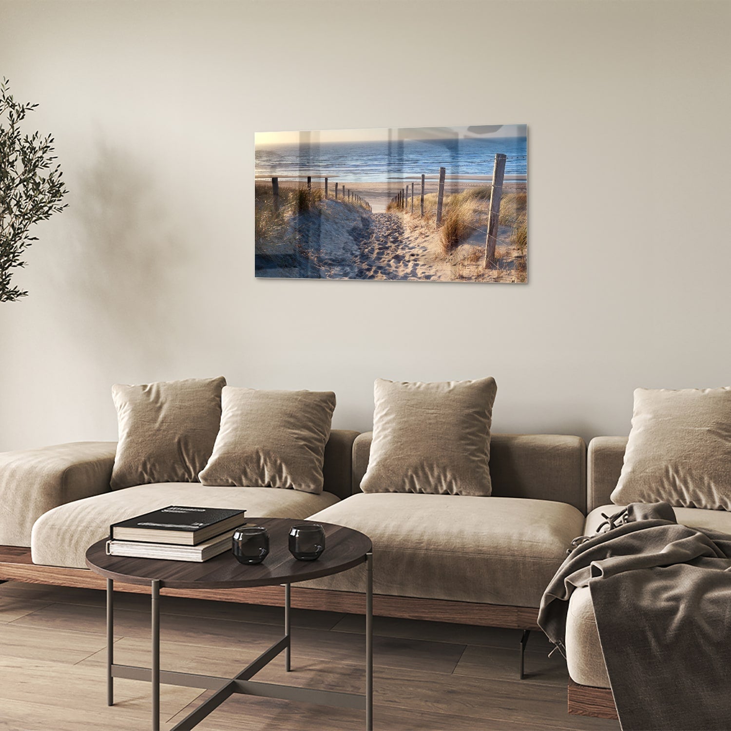 Glasbild – Sandweg zum Strand – Glasbild aus Sicherheitsglas, Größe 100x60