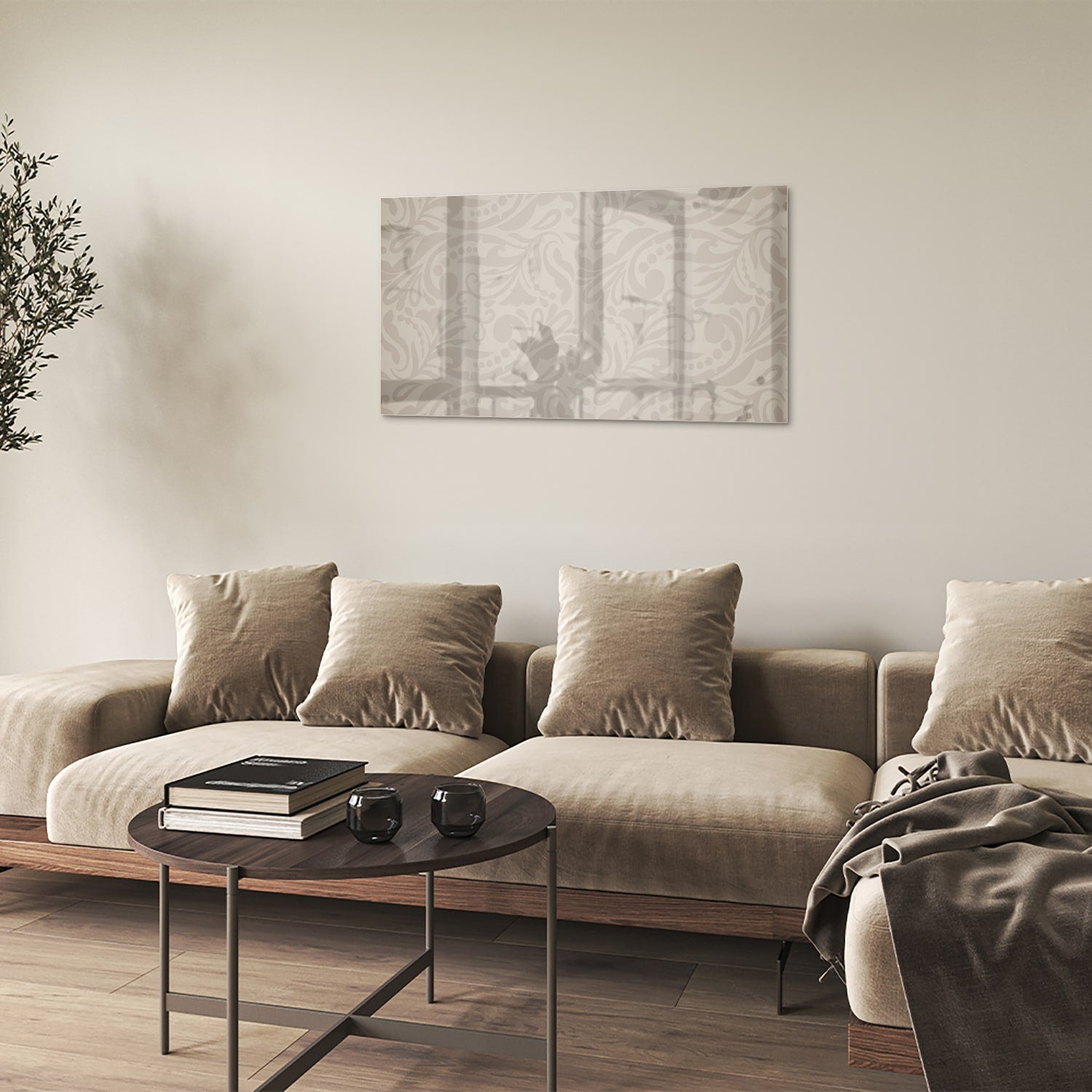 Elegantes Glasbild mit raffiniertem Muster – Glasbild aus Sicherheitsglas, Größe 100x60