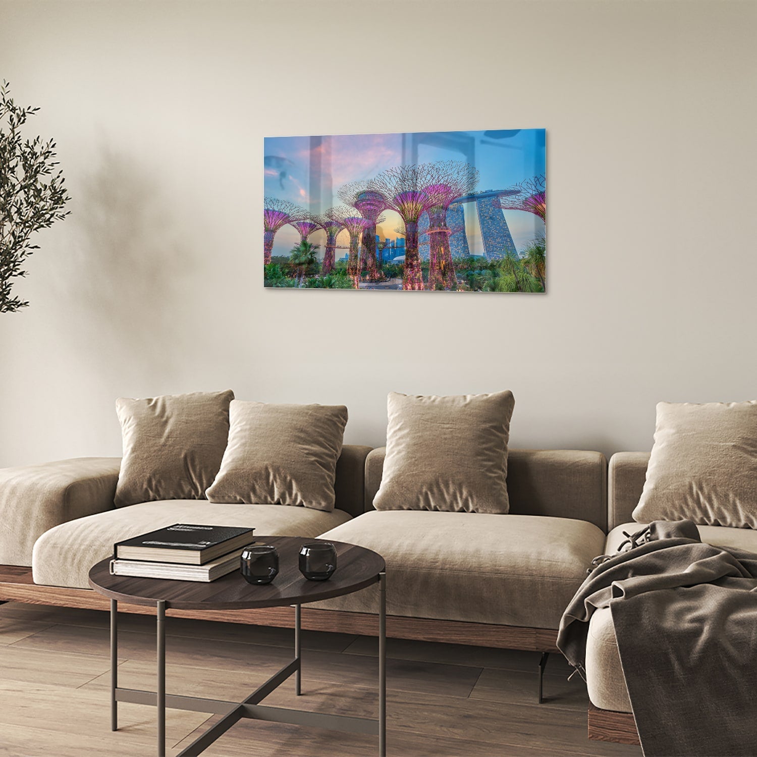 Glasbild mit Baum des Lebens – Glasbild aus Sicherheitsglas, Größe 100x60