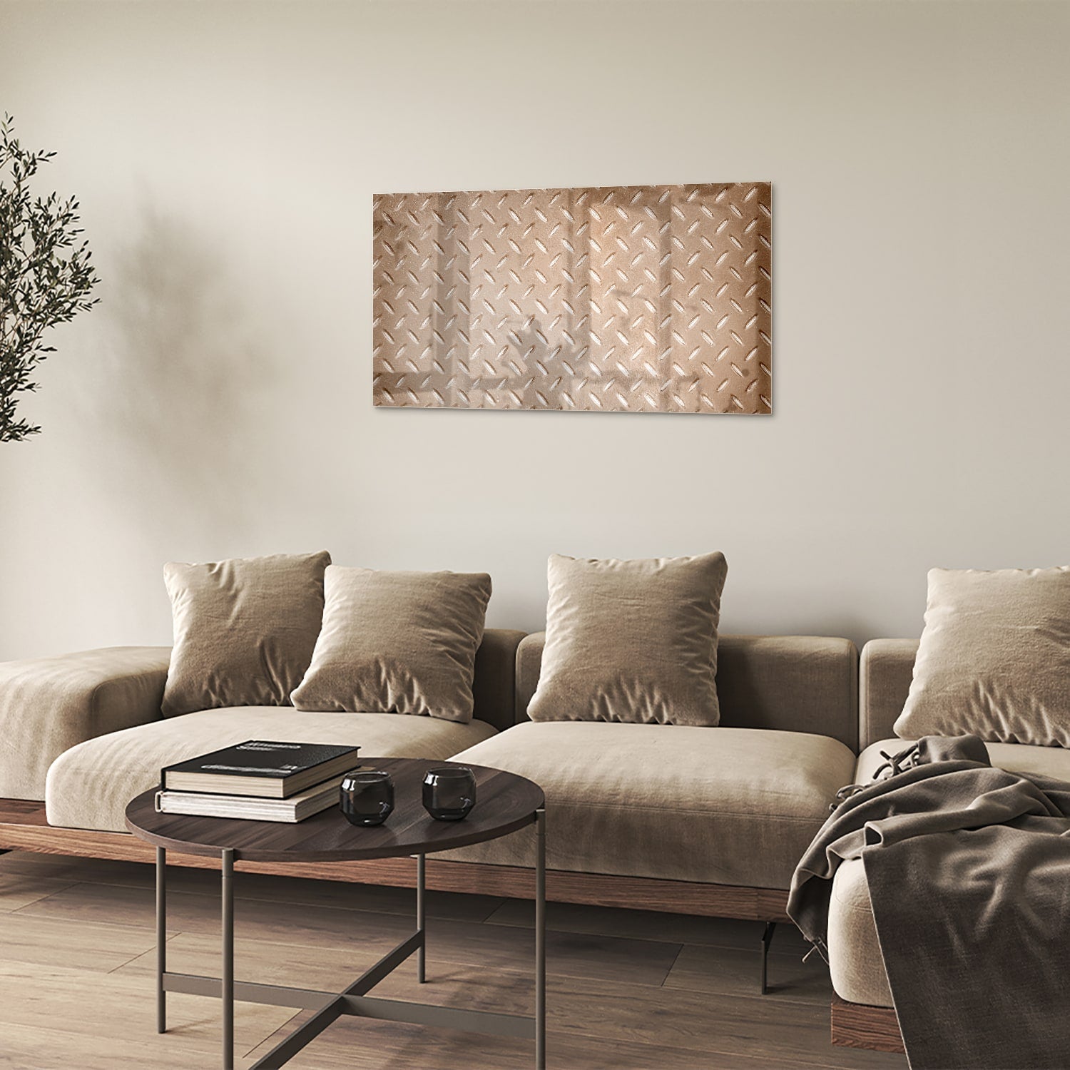 Glasbild mit geometrischem Muster – Glasbild aus Sicherheitsglas, Größe 100x60