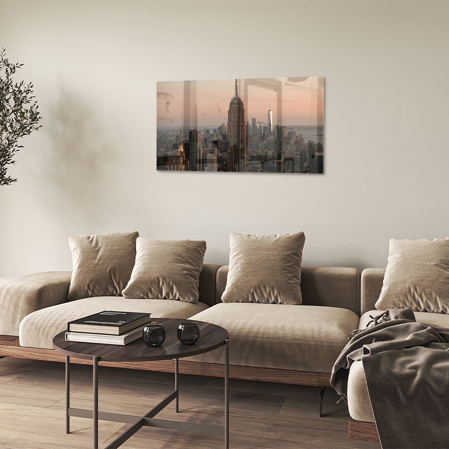 Glasbild mit dem Empire State Building – Glasbild aus Sicherheitsglas, Größe 100x60
