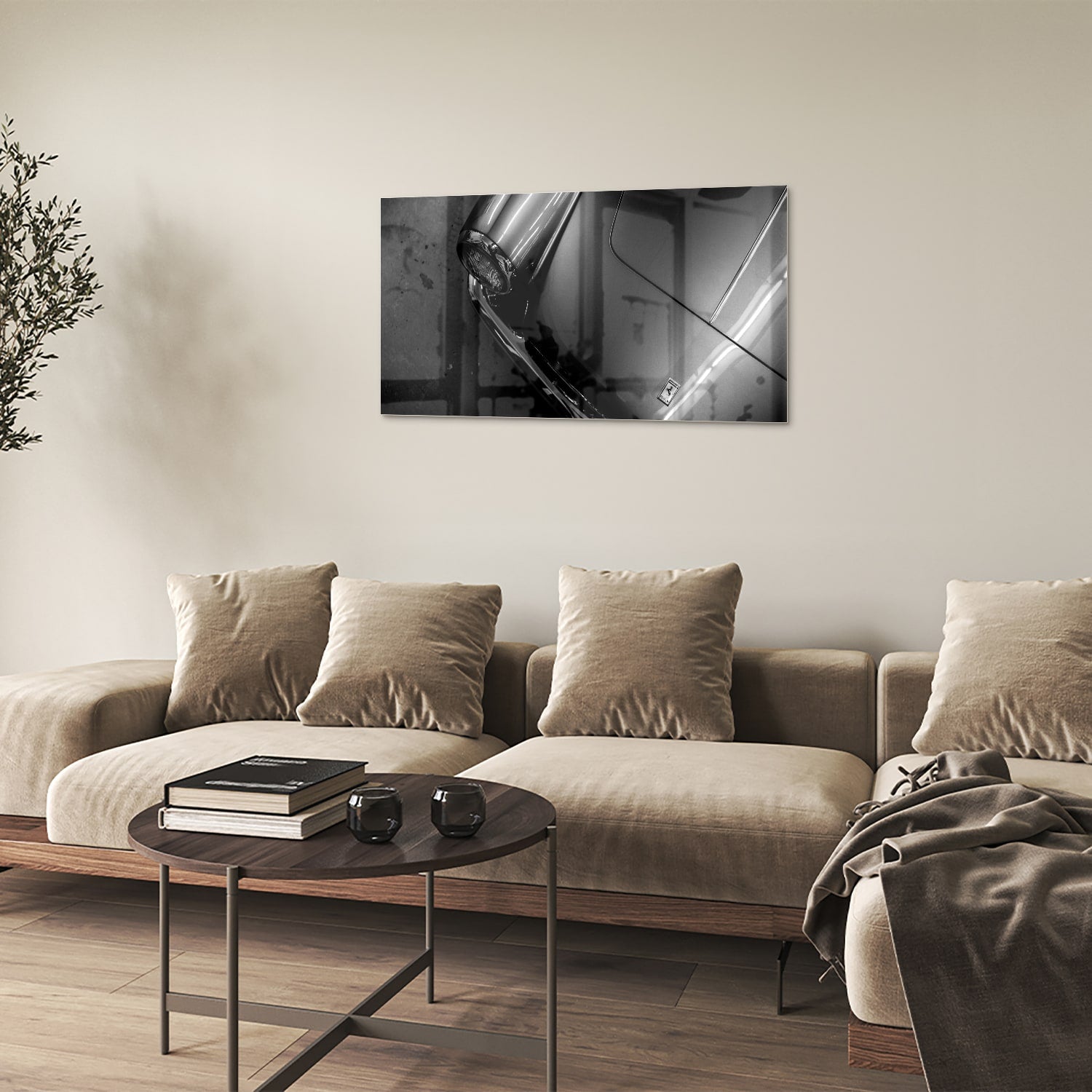 Elegantes Glasbild mit modernem abstraktem Design – Glasbild aus Sicherheitsglas, Größe 100x60