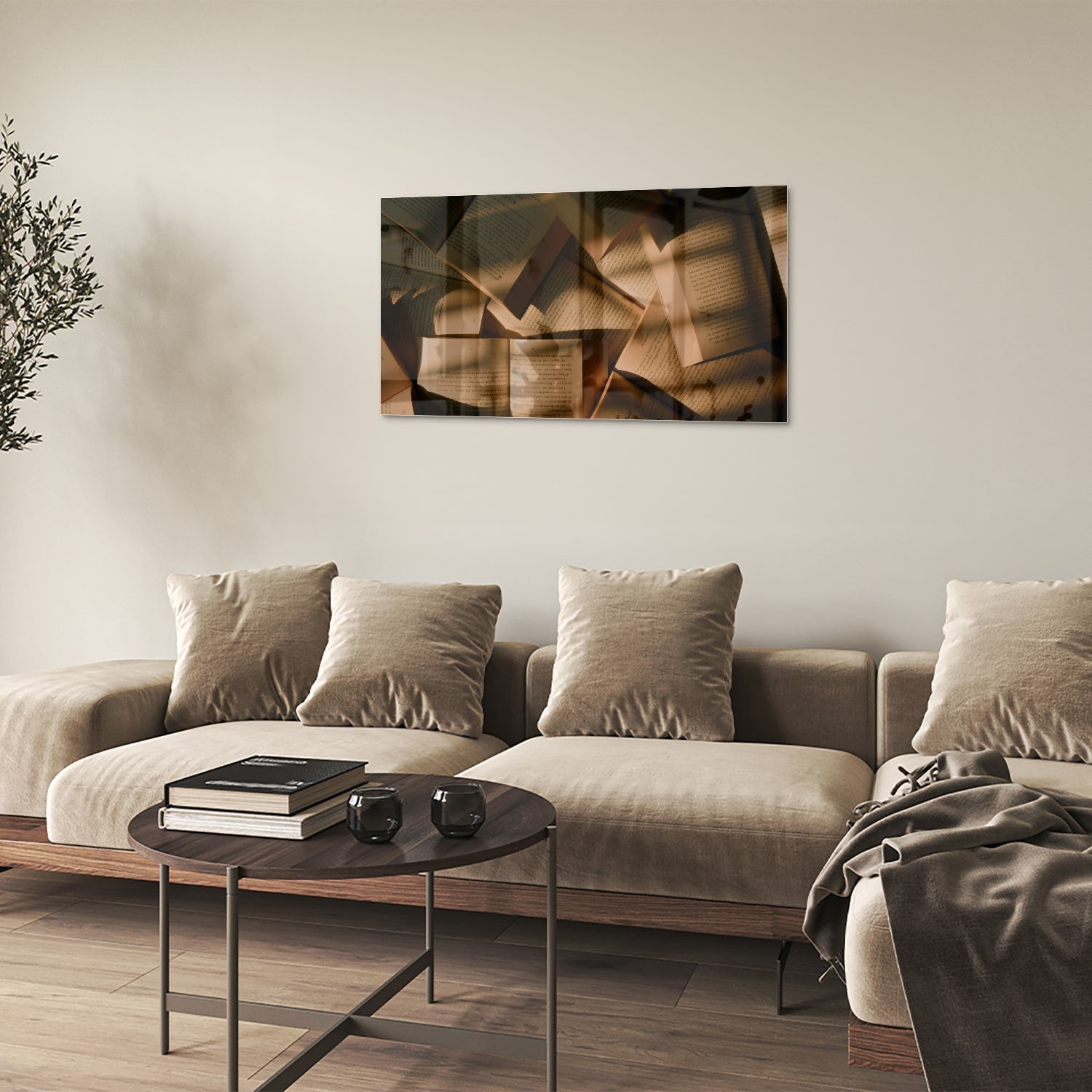 Modernes Glasbild mit abstrakten Formen – Glasbild aus Sicherheitsglas, Größe 100x60
