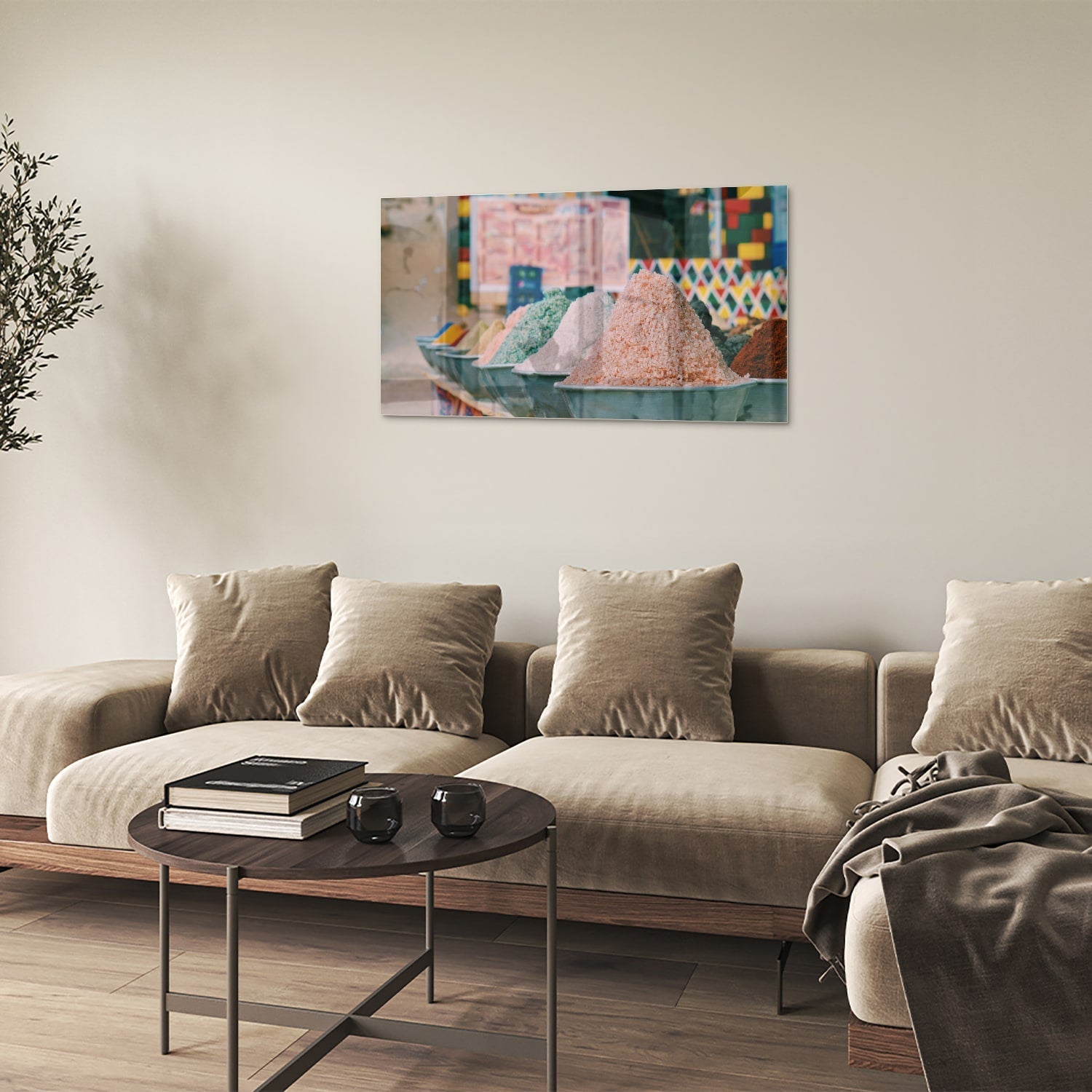 Farbenfrohes Glasbild mit Gewürzen – Glasbild aus Sicherheitsglas, Größe 100x60
