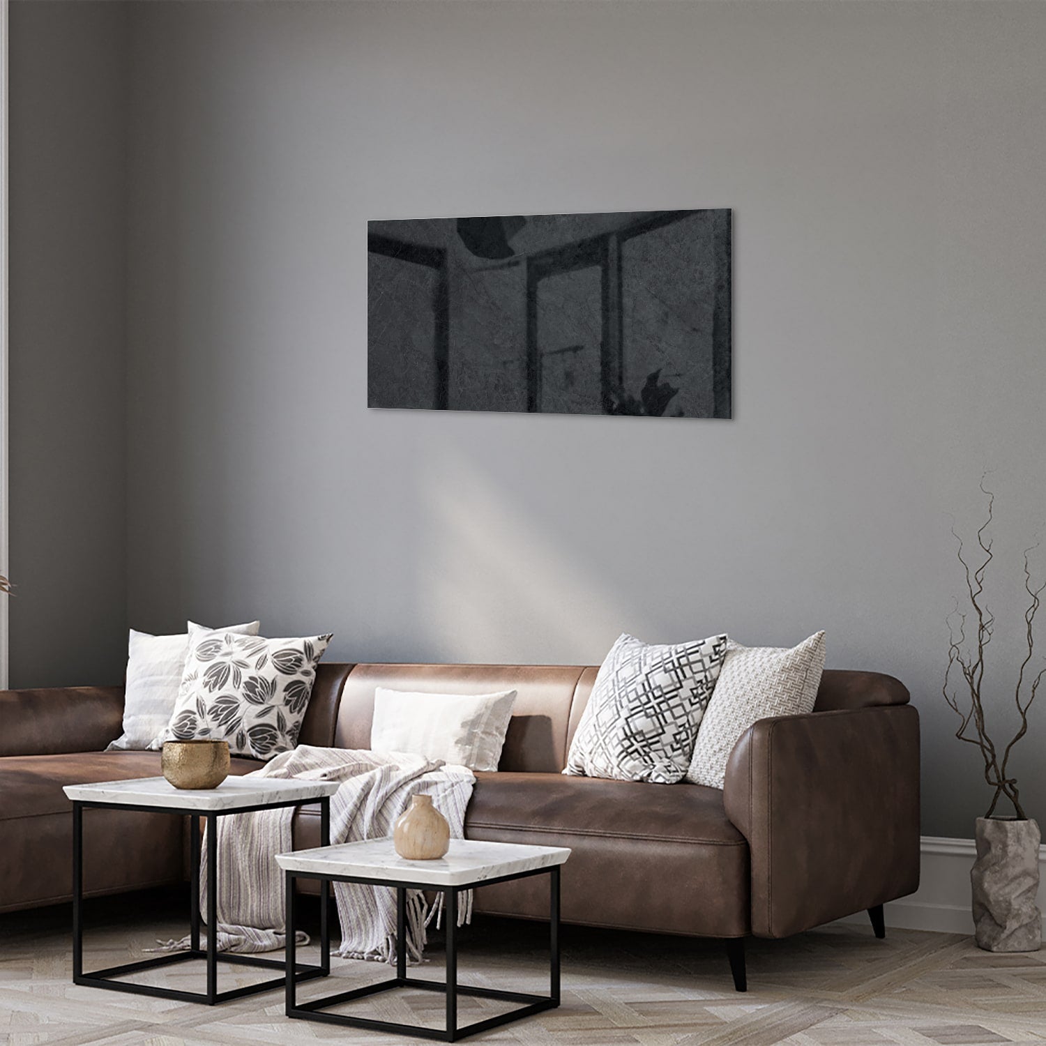 Minimalistisches Glasbild für moderne Innenräume – Glasbild aus Sicherheitsglas, Größe 125x50