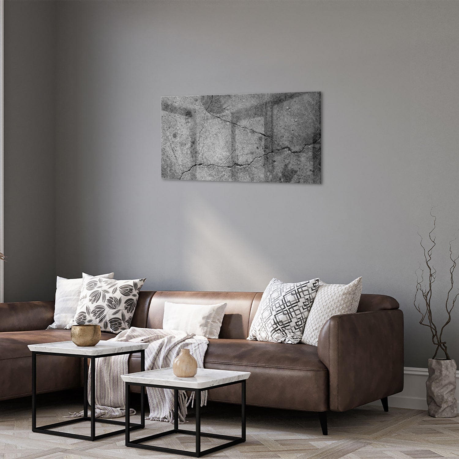Elegantes Glasbild mit abstrakter Struktur – Glasbild aus Sicherheitsglas, Größe 125x50