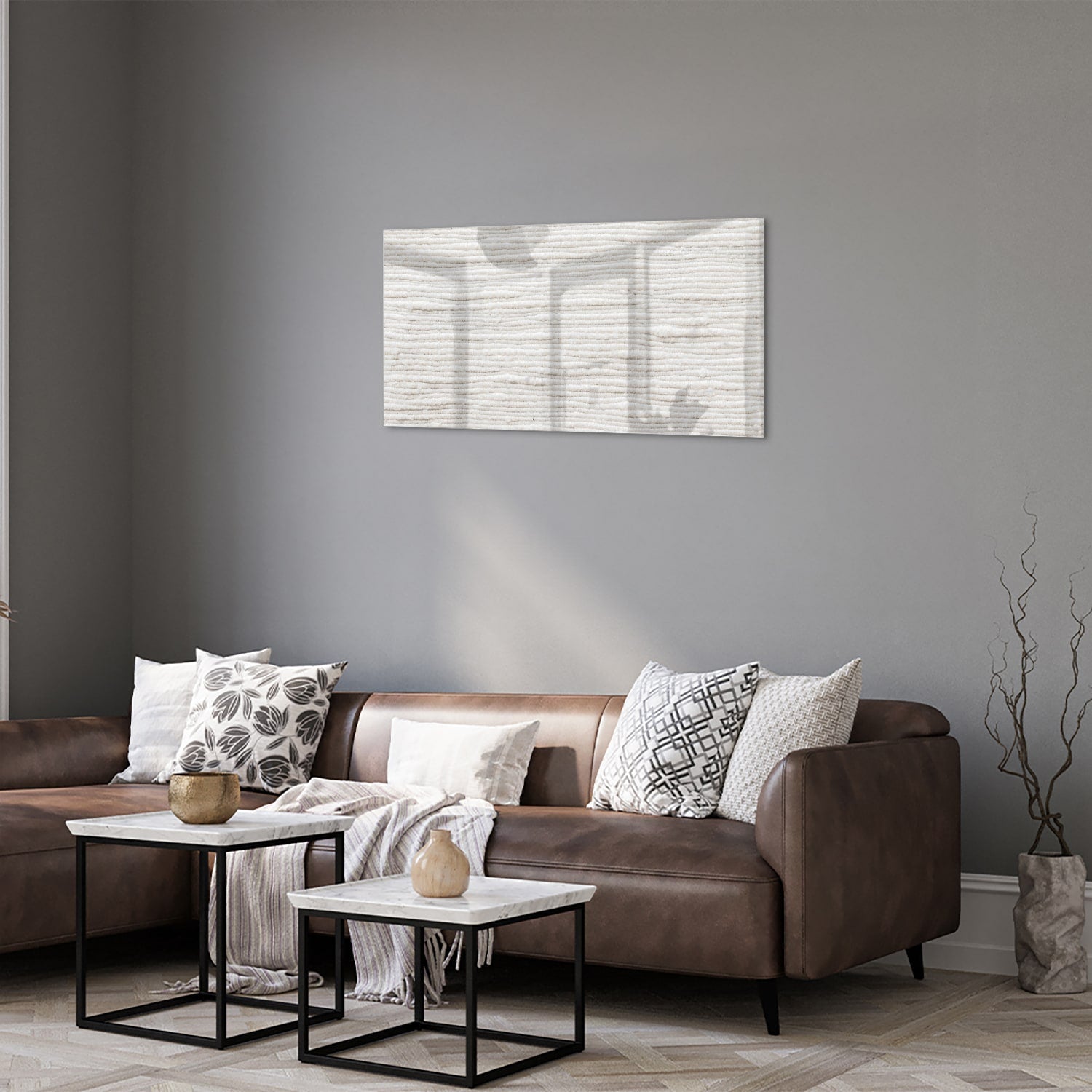 Elegantes Glasbild mit natürlichen Linien – Glasbild aus Sicherheitsglas, Größe 125x50