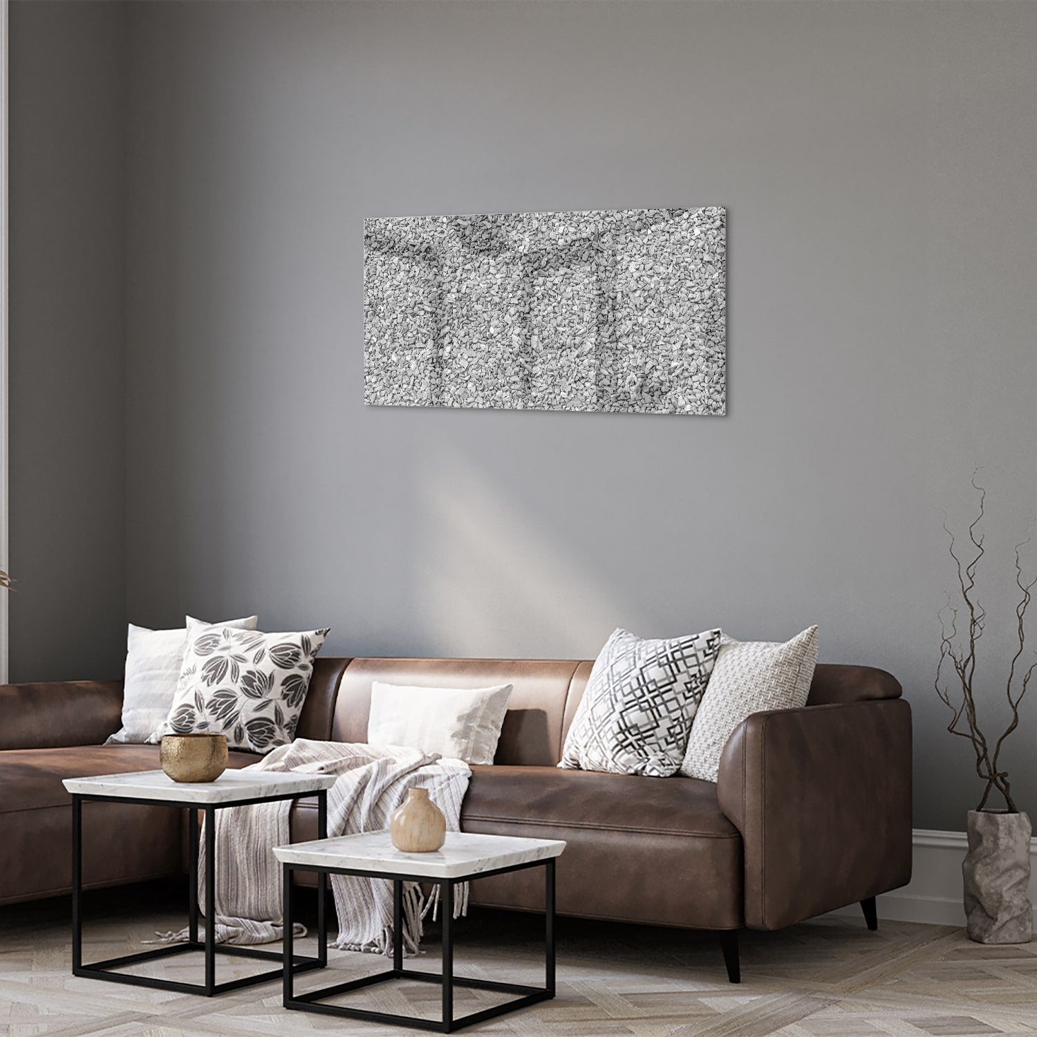 Abstraktes Glasbild mit einzigartiger Textur – Glasbild aus Sicherheitsglas, Größe 125x50