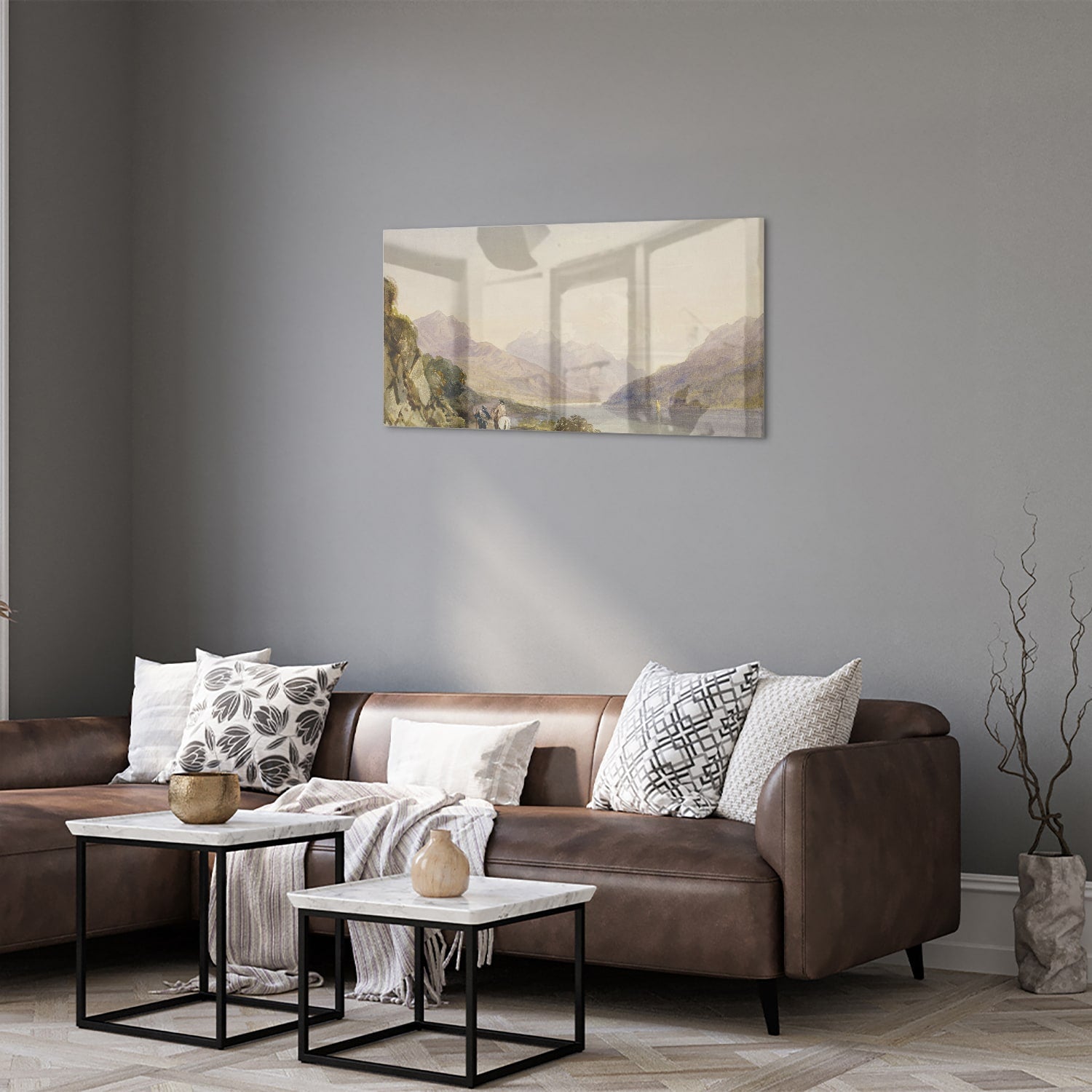 Atemberaubendes Glasbild mit Landschaft – Glasbild aus Sicherheitsglas, Größe 125x50