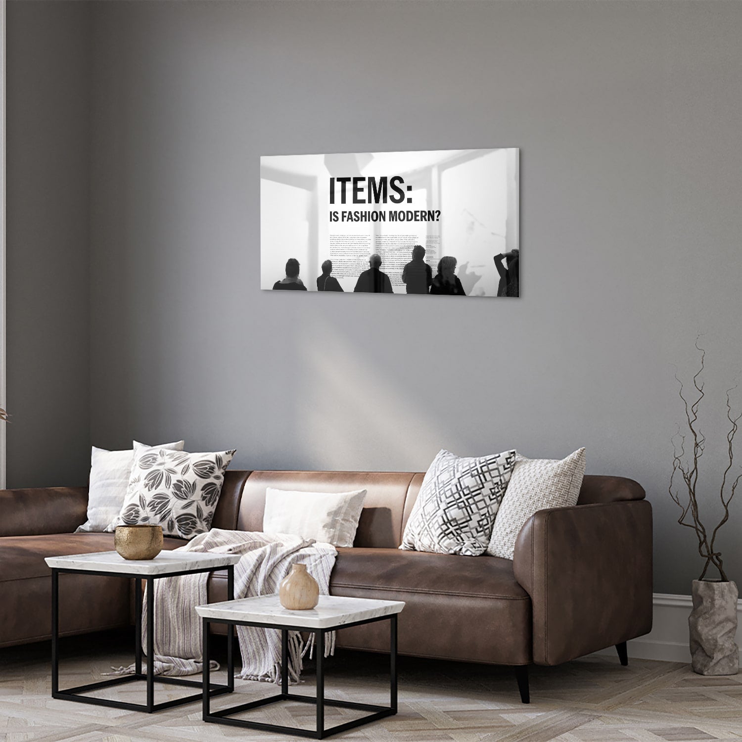 Modernes Glasbild 'Is Fashion Modern?' – Glasbild aus Sicherheitsglas, Größe 125x50