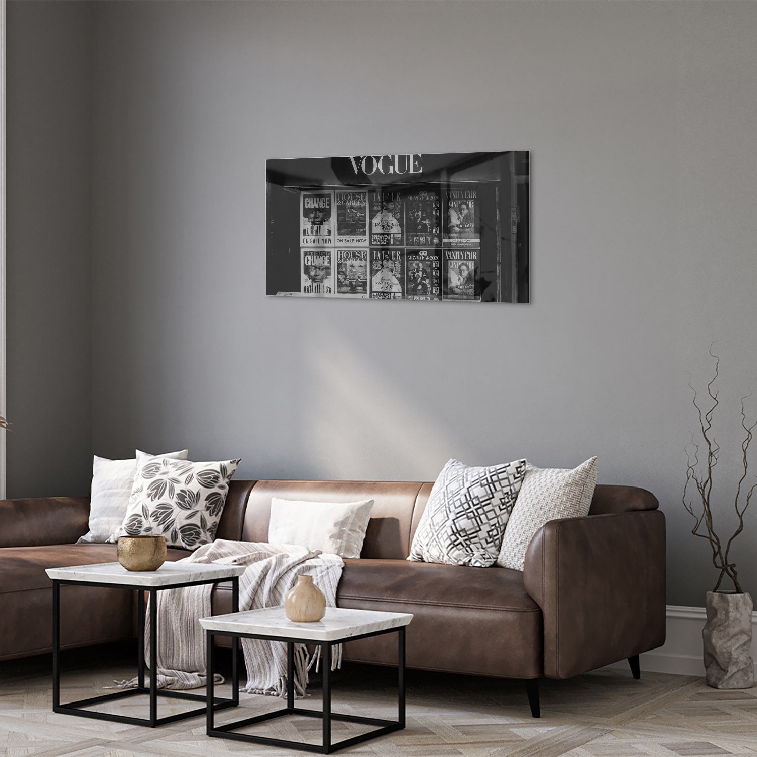 Vogue-Glasbild für minimalistische Räume – Glasbild aus Sicherheitsglas, Größe 125x50