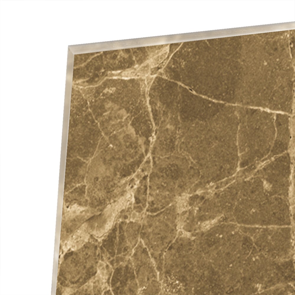 Goldfarbenes Glasbild mit Marmoreffekt – Glasbild aus Sicherheitsglas, Größe 80x80_rond