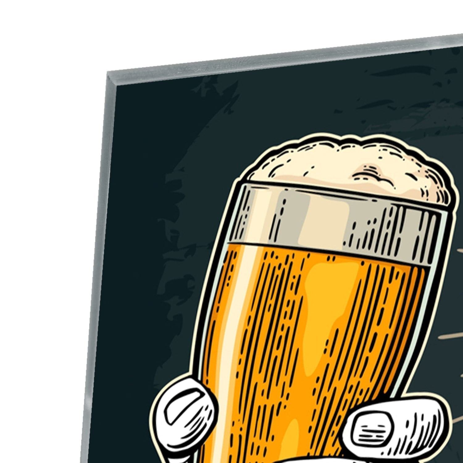 Festliches Glasbild mit Bier – Glasbild aus Sicherheitsglas, Größe 80x80_rond