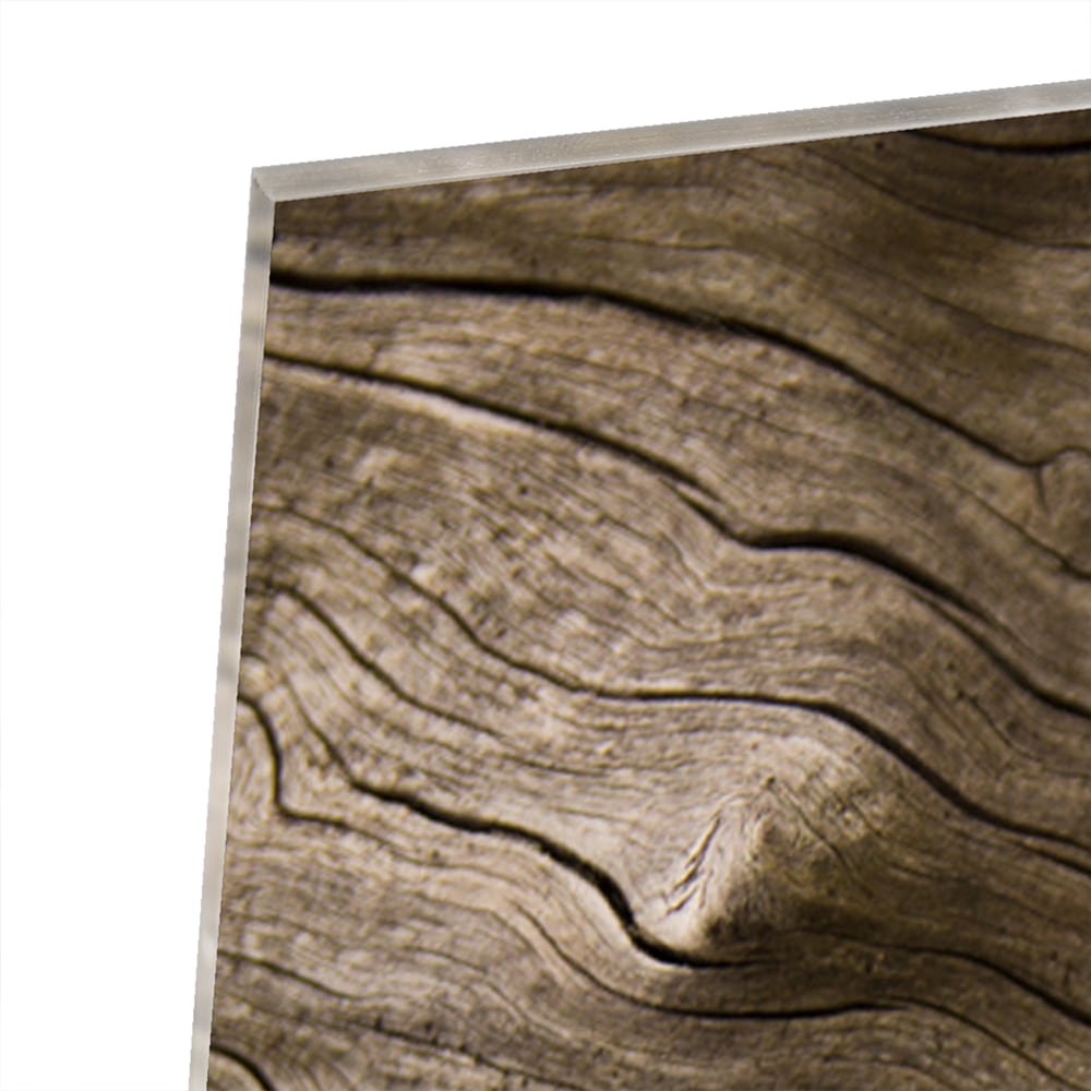 Glasbild mit Holzmaserung – Glasbild aus Sicherheitsglas, Größe 80x80_rond