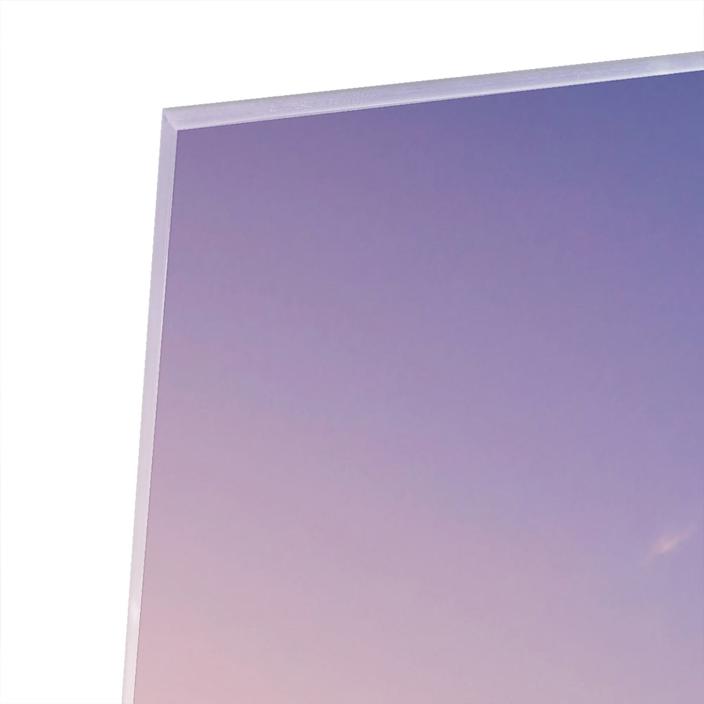 Glasbild mit dem Eiffelturm bei Sonnenuntergang – Glasbild aus Sicherheitsglas, Größe 80x80_rond