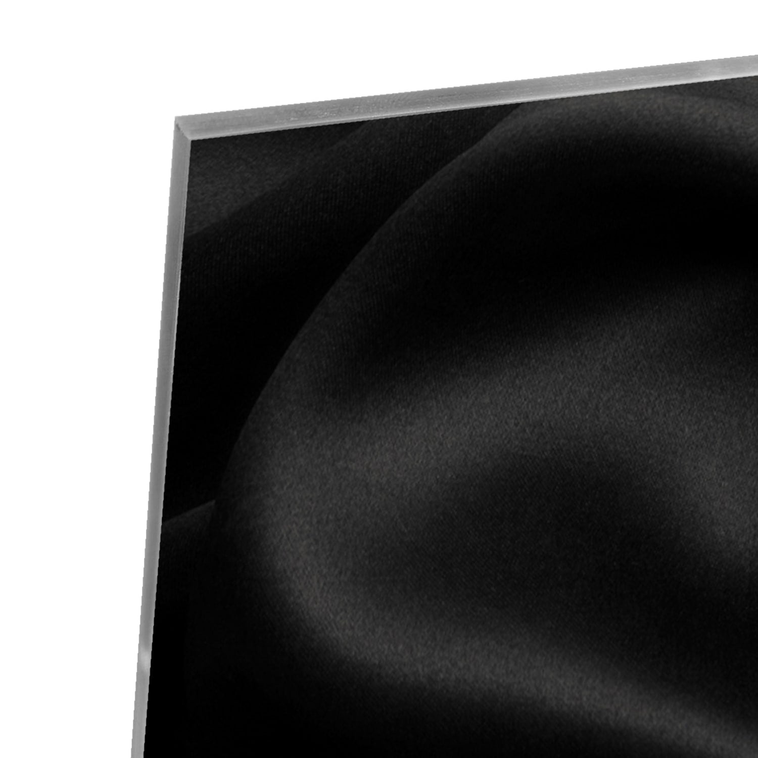 Elegantes schwarzes Glasbild für moderne Innenräume – Glasbild aus Sicherheitsglas, Größe 80x80_rond
