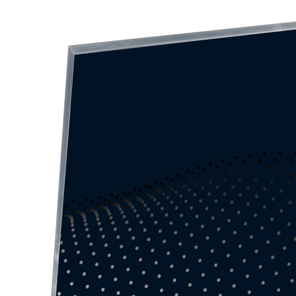 Modernes Glasbild in Tiefblau – Glasbild aus Sicherheitsglas, Größe 80x80_rond