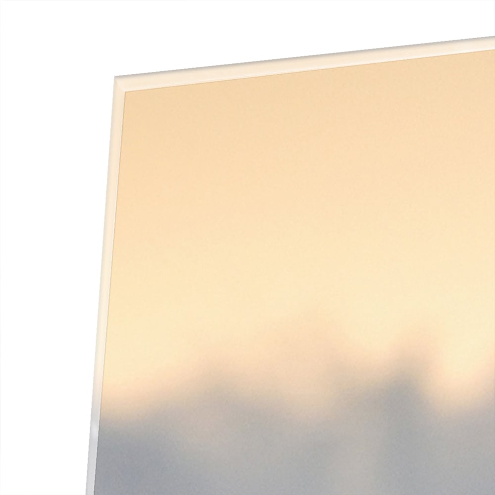 Glasbild mit Pinguinen bei Sonnenuntergang – Glasbild aus Sicherheitsglas, Größe 80x80_rond