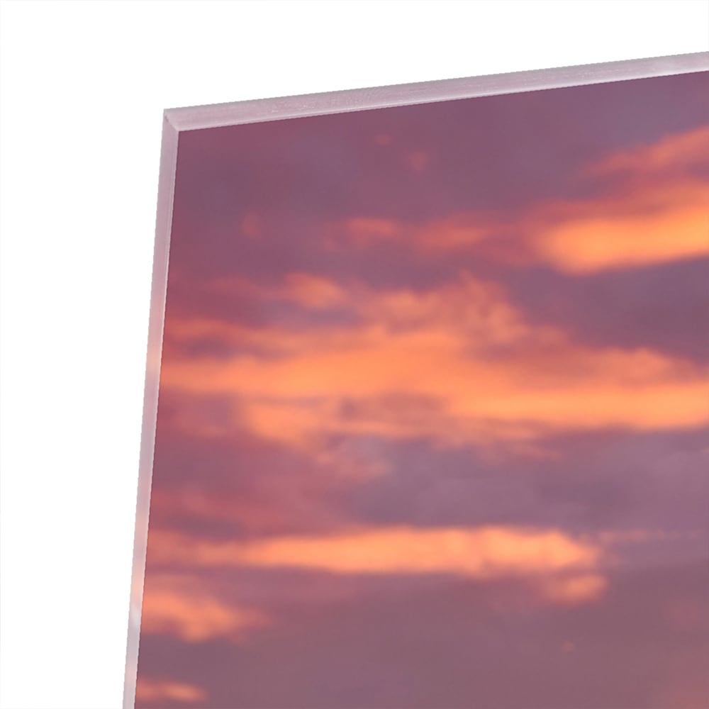 Glasbild Stadtpanorama bei Sonnenuntergang – Glasbild aus Sicherheitsglas, Größe 80x80_rond