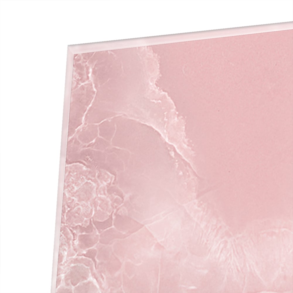 Elegantes Glasbild in sanften Rosatönen – Glasbild aus Sicherheitsglas, Größe 80x80_rond