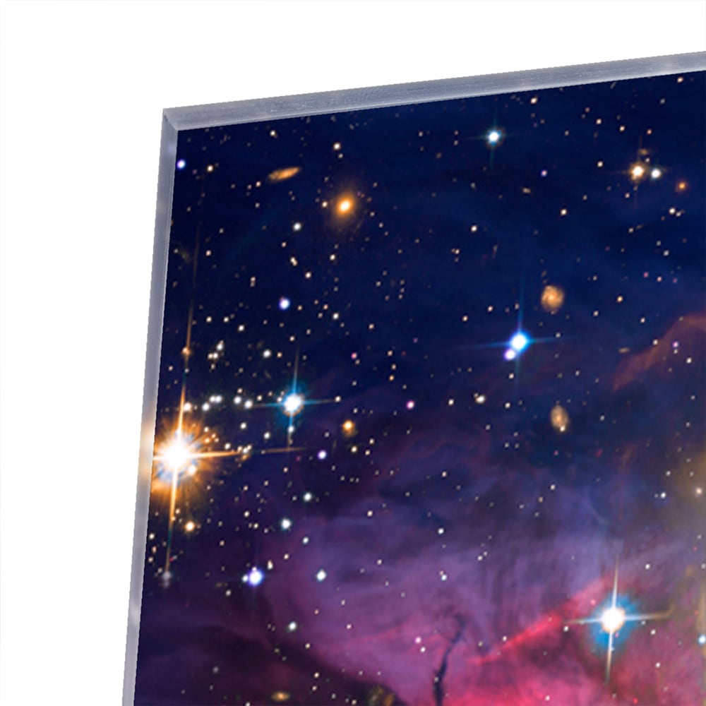 Zauberhaftes Glasbild mit dem Universum – Glasbild aus Sicherheitsglas, Größe 80x80_rond