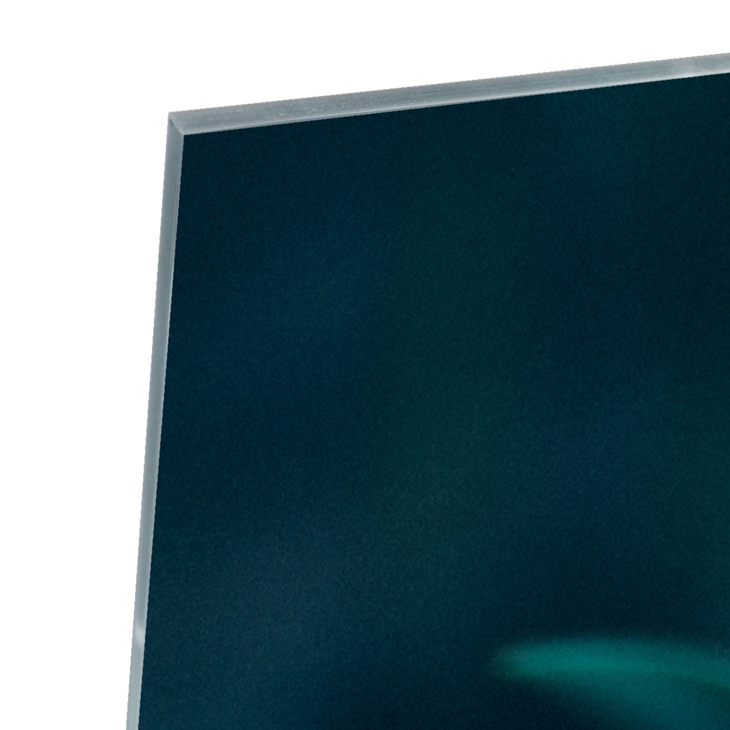 Glasbild mit roter Tulpe in einem modernen Interieur – Glasbild aus Sicherheitsglas, Größe 80x80_rond