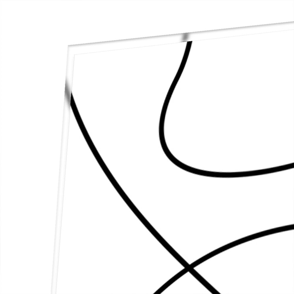 Modernes Glasbild mit schwarzen Linien – Glasbild aus Sicherheitsglas, Größe 80x80_rond