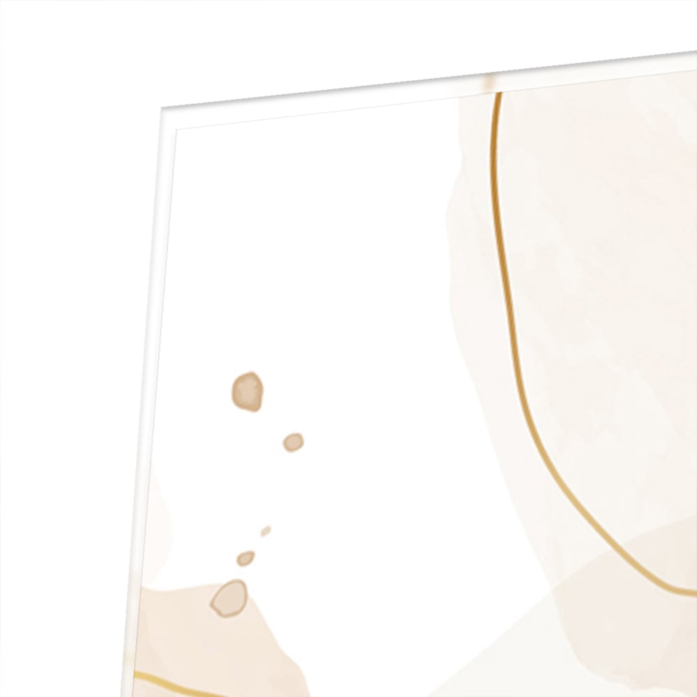 Elegantes Glasbild mit sanftem Aqua und goldenen Farbtönen – Glasbild aus Sicherheitsglas, Größe 80x80_rond