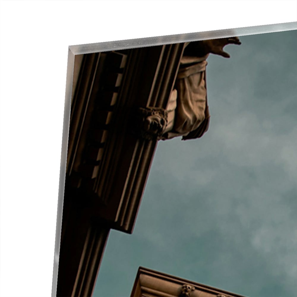 Glasbild mit dem Eiffelturm in luxuriöser Optik – Glasbild aus Sicherheitsglas, Größe 80x80_rond