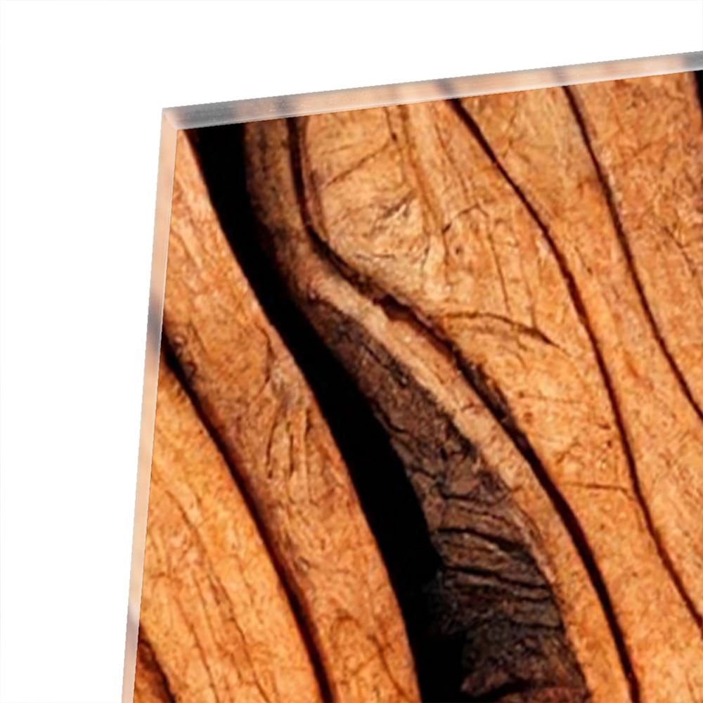 Elegantes Glasbild mit Holzstruktur – Glasbild aus Sicherheitsglas, Größe 80x80_rond