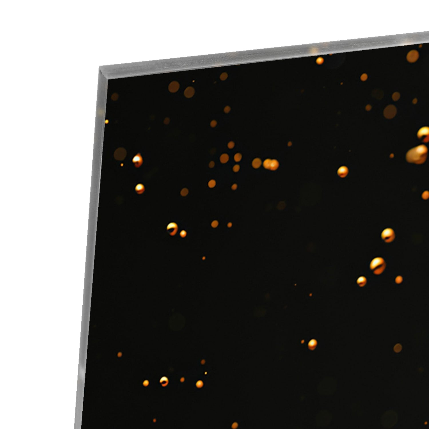 Goldenes Glasbild mit weiblichem Porträt – Glasbild aus Sicherheitsglas, Größe 80x80_rond