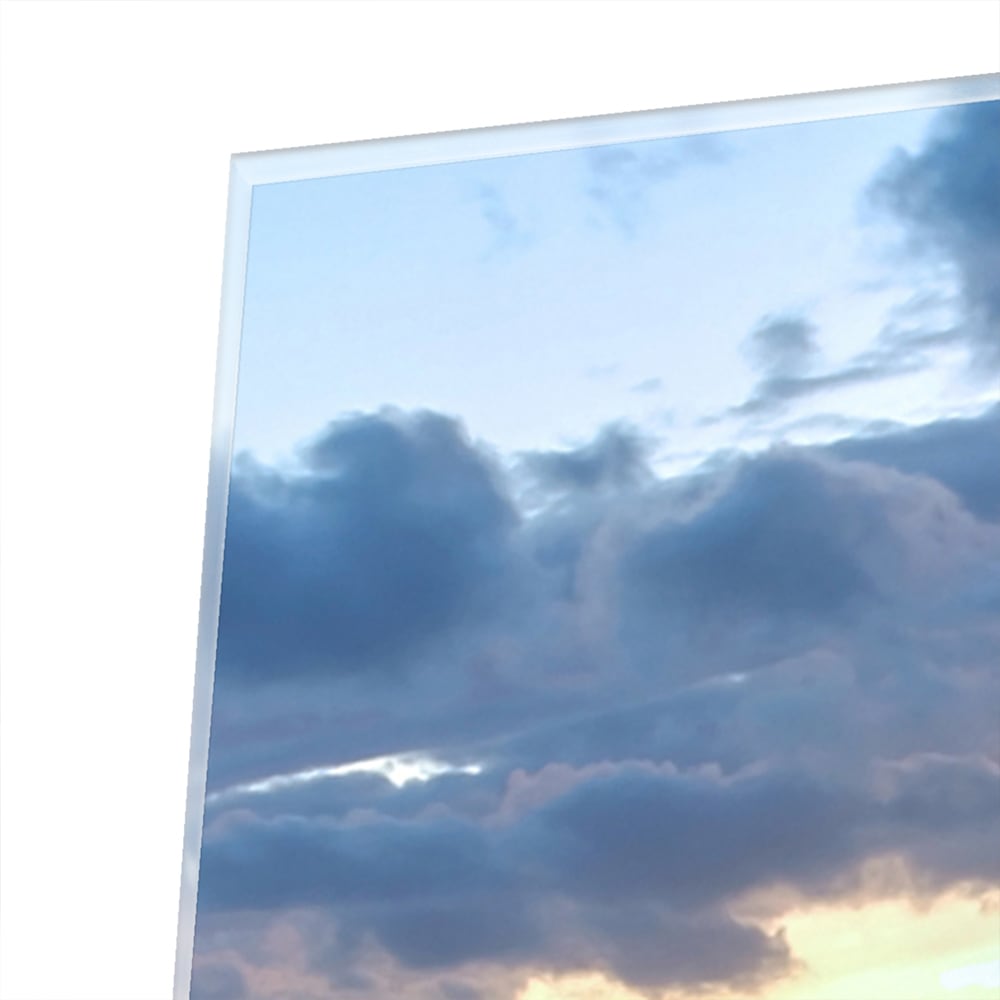 Stimmungsvolles Glasbild mit urbaner Landschaft – Glasbild aus Sicherheitsglas, Größe 80x80_rond