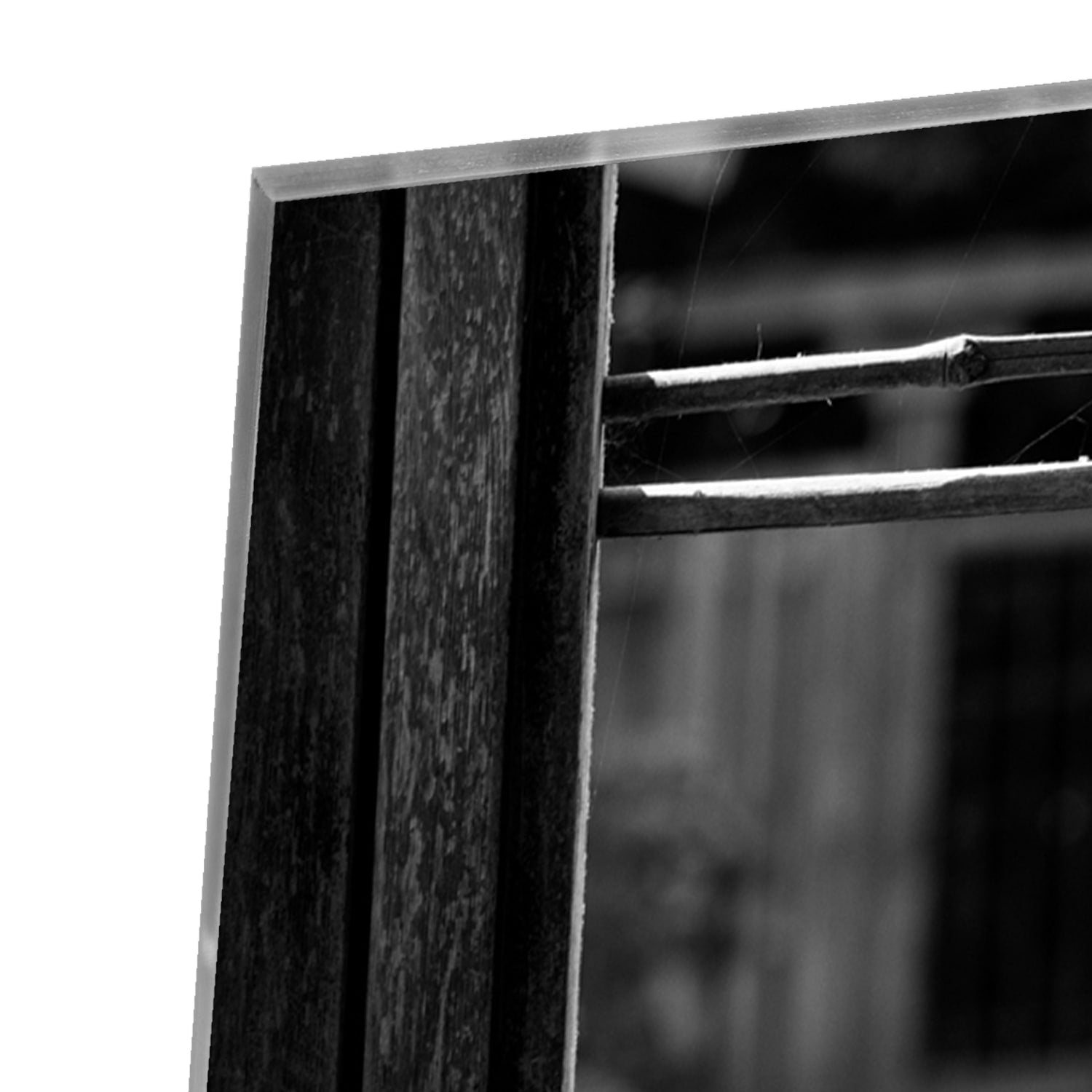 Modernes Glasbild mit Fensterblick – Glasbild aus Sicherheitsglas, Größe 80x80_rond