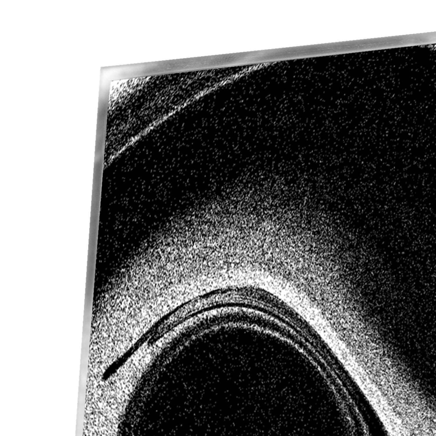 Schwarz-Weiß-Glasbild mit wellenförmigen Linien – Glasbild aus Sicherheitsglas, Größe 80x80_rond