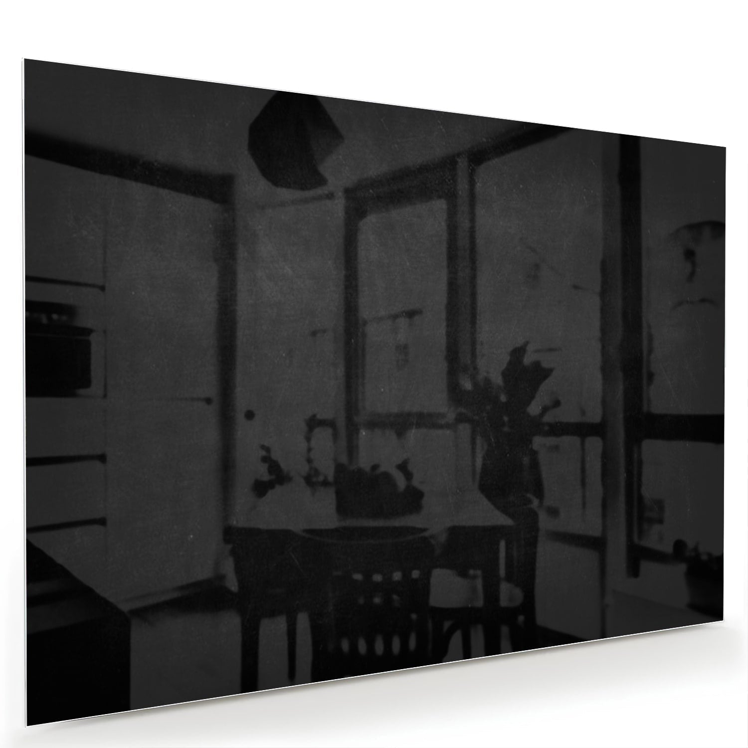 Elegantes schwarzes Glasbild für stilvolle Innenräume – Glasbild aus Sicherheitsglas, Größe 60x40