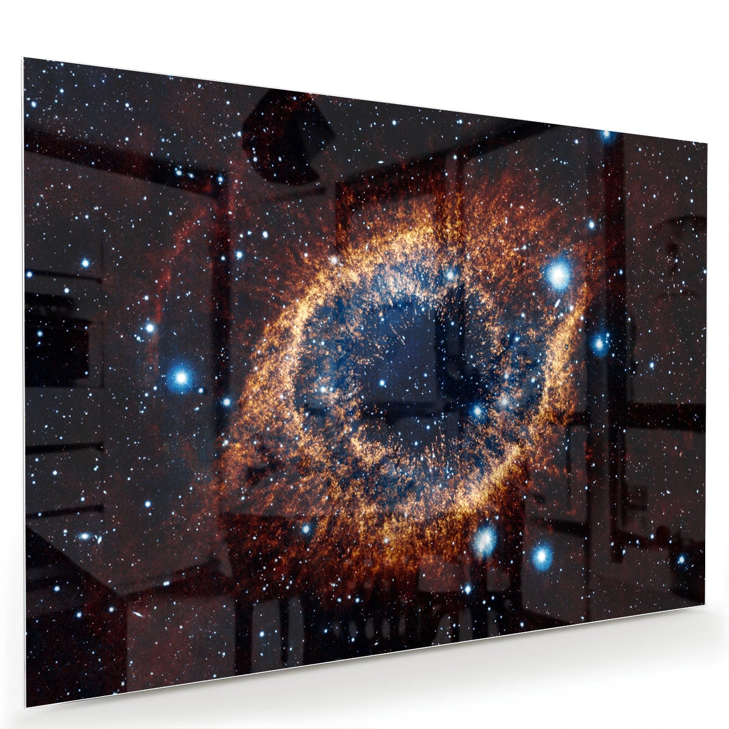 Kosmisches Glasbild mit Galaxie – Glasbild aus Sicherheitsglas, Größe 60x40