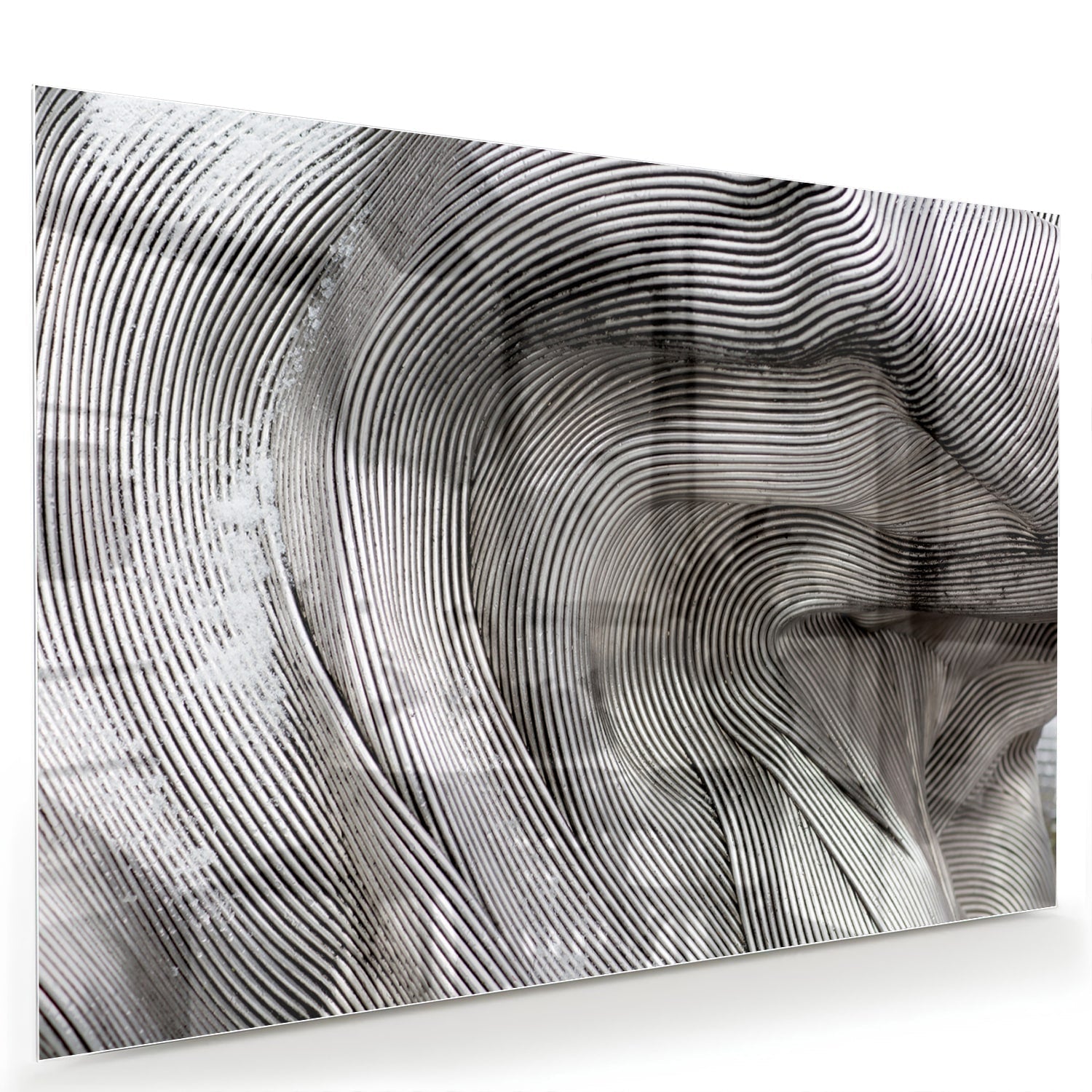 Abstraktes Glasbild mit wellenförmigen Linien – Glasbild aus Sicherheitsglas, Größe 60x40