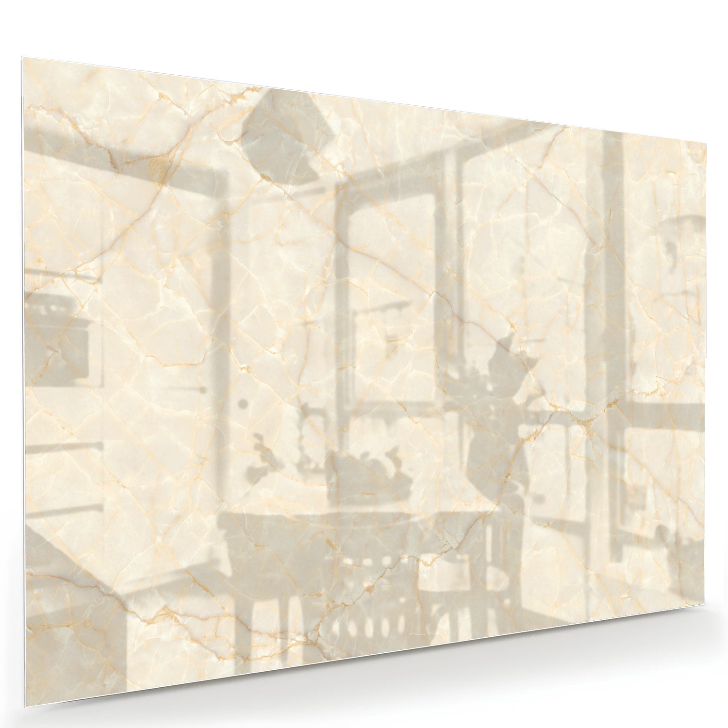 Elegantes Glasbild mit Marmormotiv – Glasbild aus Sicherheitsglas, Größe 60x40