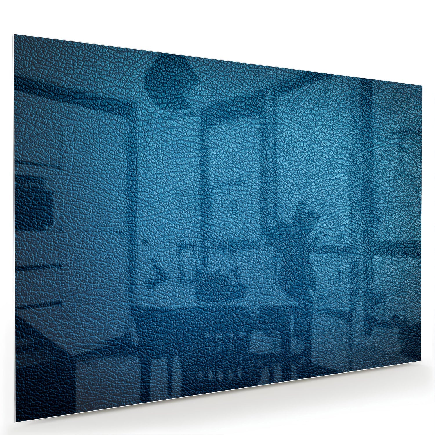 Blaues Glasbild mit Reflexionseffekt – Glasbild aus Sicherheitsglas, Größe 60x40