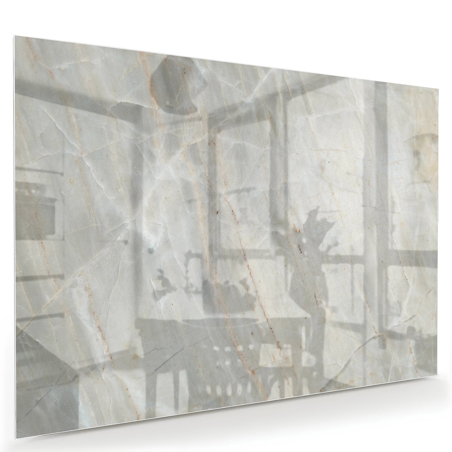 Glasbild mit abstrakter Marmoroptik – Glasbild aus Sicherheitsglas, Größe 60x40