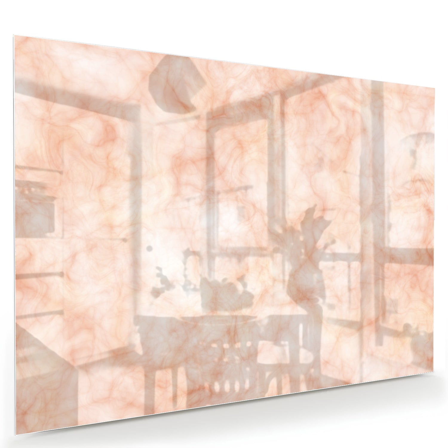 Hellrosa abstraktes Glasbild für ein elegantes Interieur – Glasbild aus Sicherheitsglas, Größe 60x40