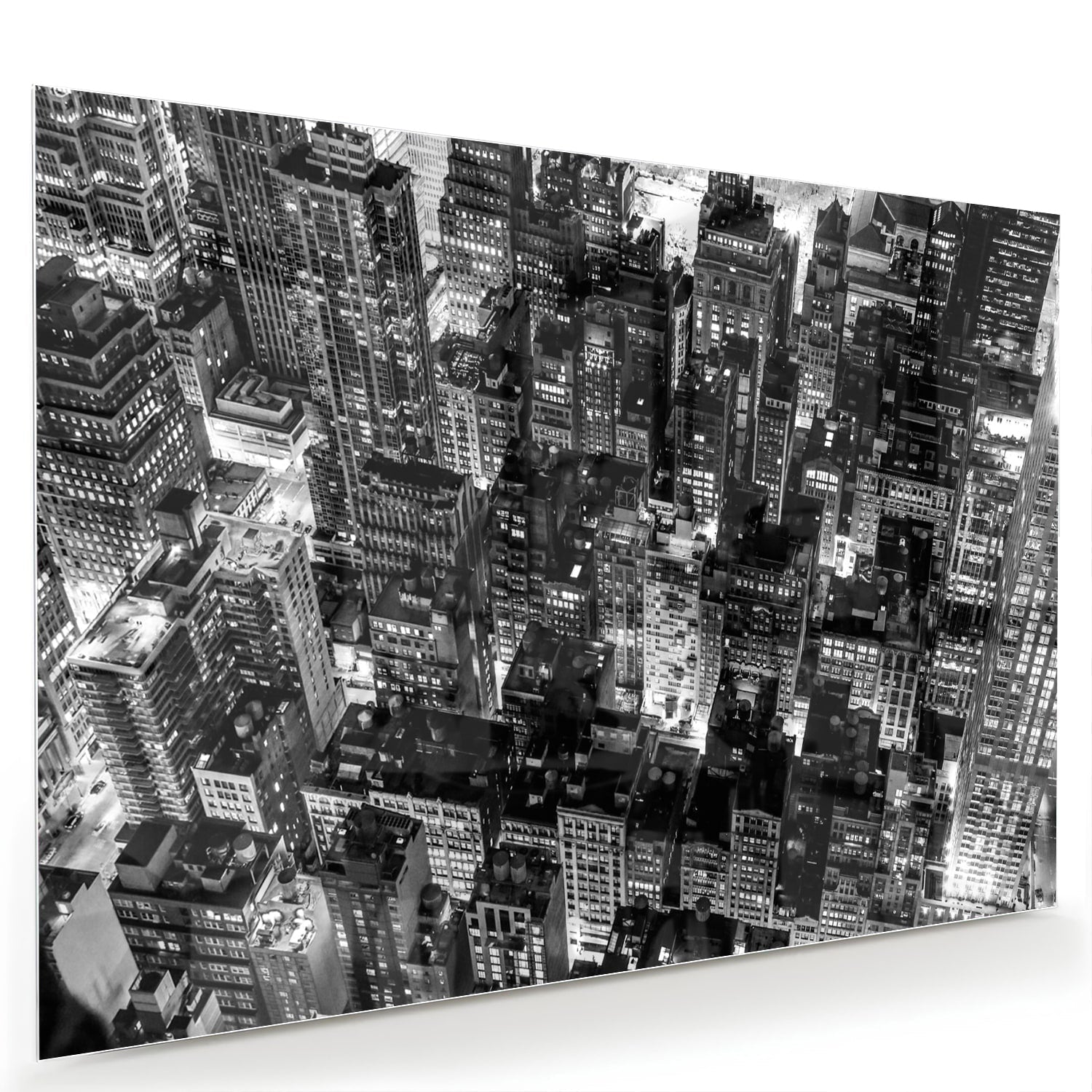 Schwarz-Weiß-Glasbild mit Stadtmotiv für ein modernes Interieur – Glasbild aus Sicherheitsglas, Größe 60x40