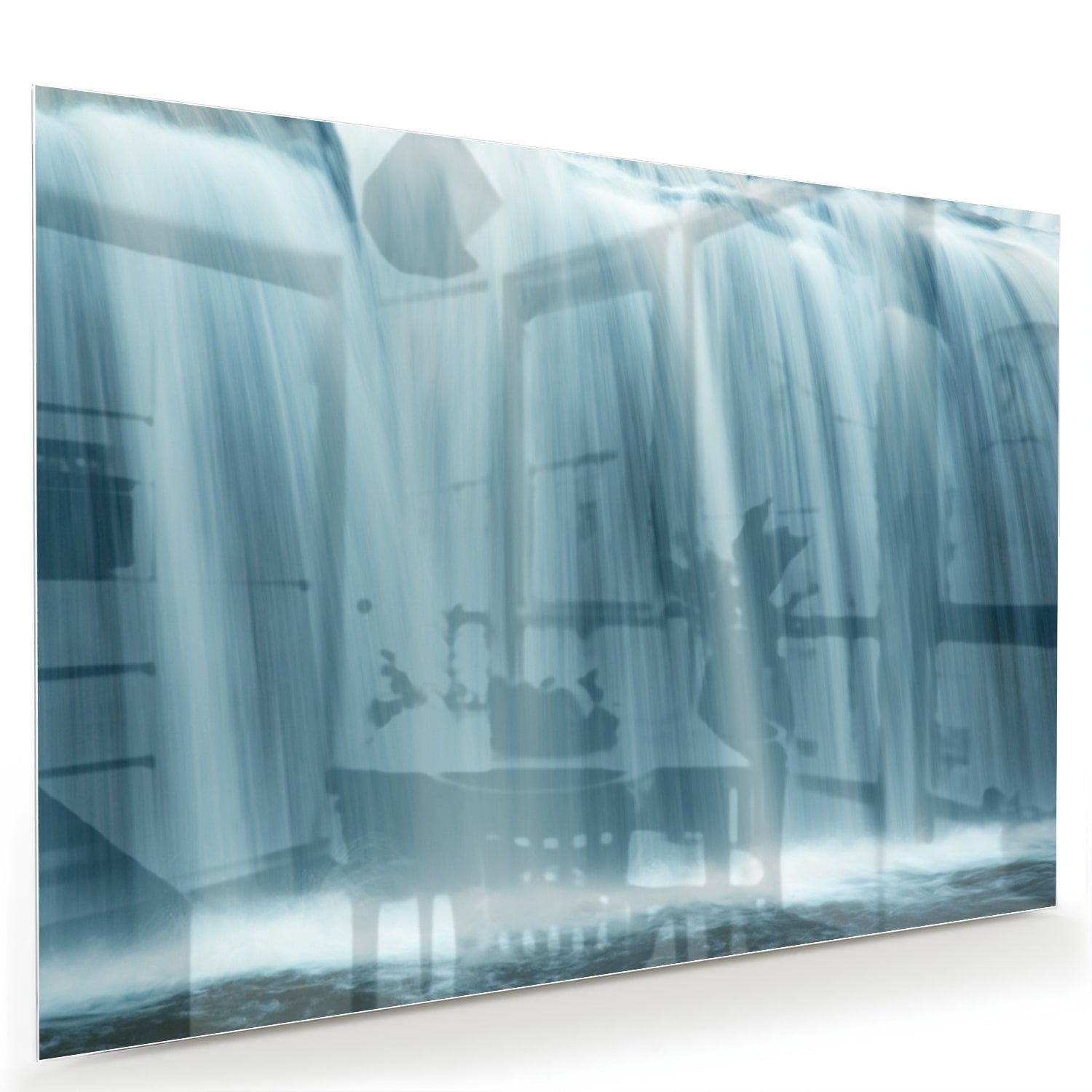 Beruhigendes Glasbild mit Wasserfällen – Glasbild aus Sicherheitsglas, Größe 60x40