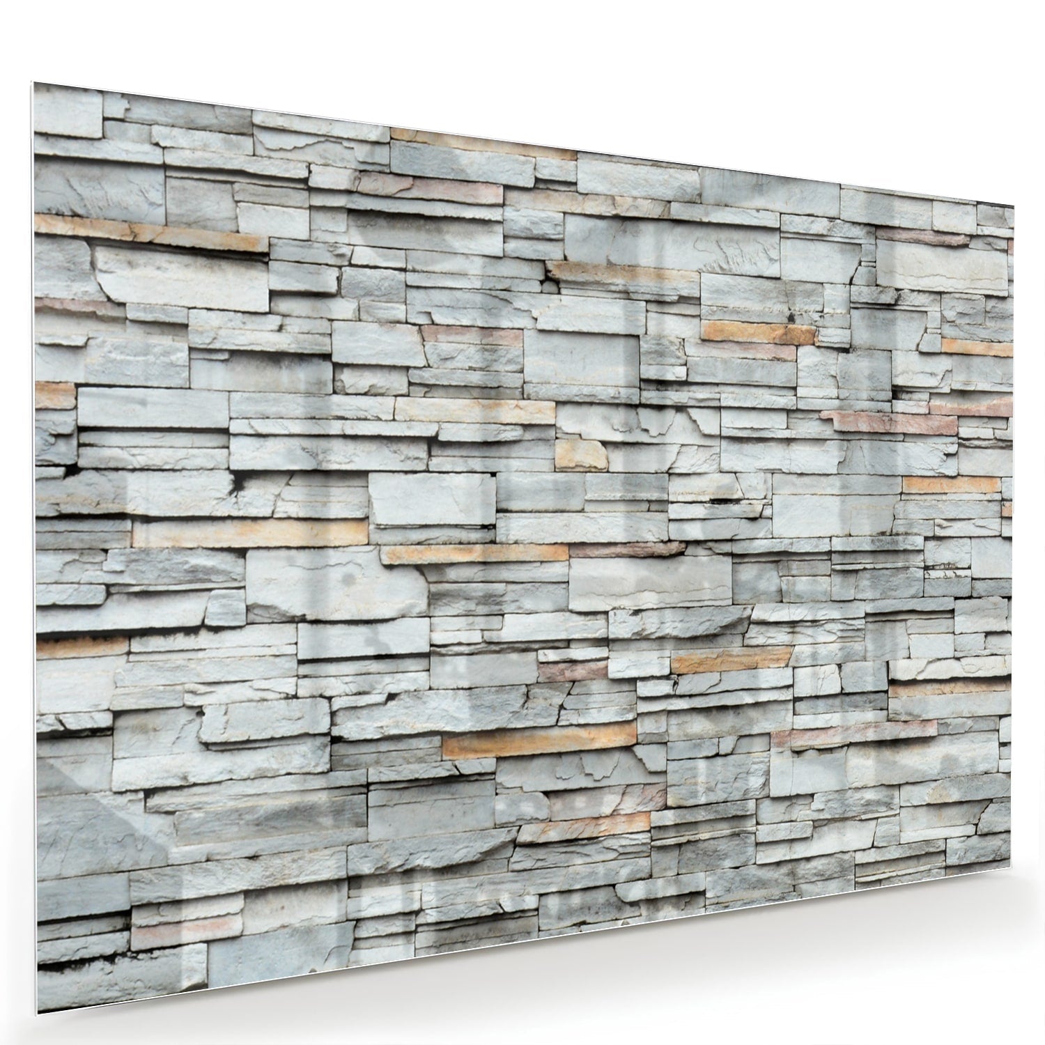 Modernes Glasbild mit Textur in Grau – Glasbild aus Sicherheitsglas, Größe 60x40