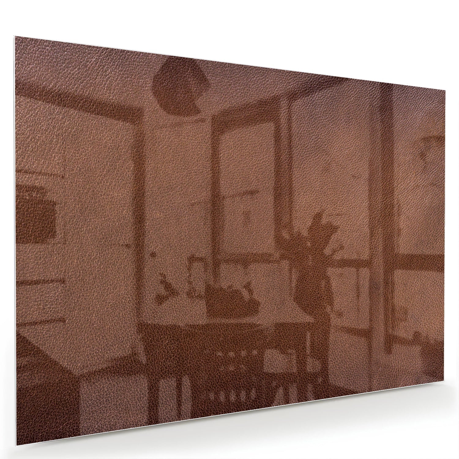 Elegantes Glasbild in Erdtönen – Glasbild aus Sicherheitsglas, Größe 60x40