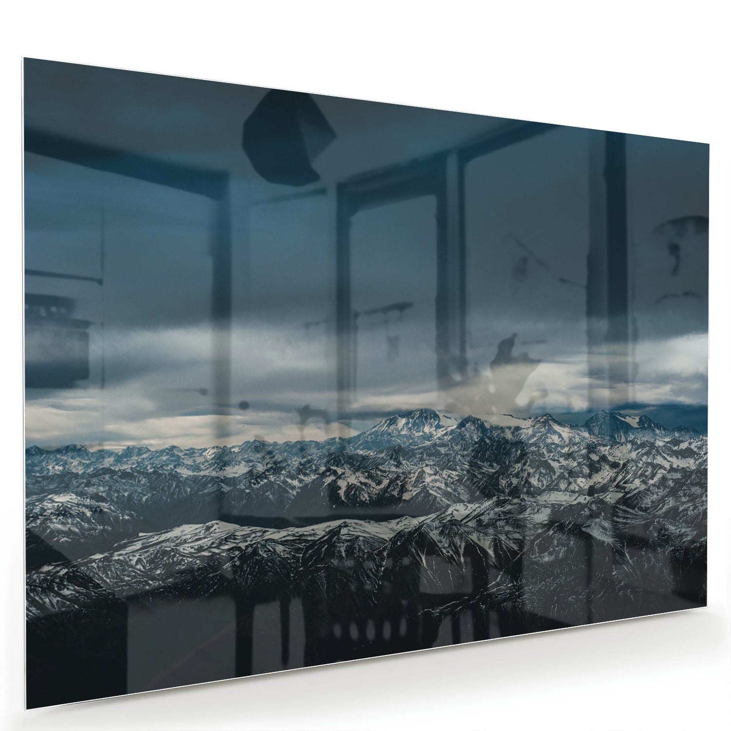 Glasbild mit majestätischer Berglandschaft – Glasbild aus Sicherheitsglas, Größe 60x40