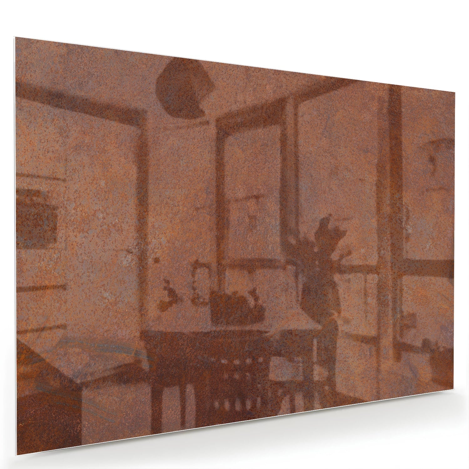 Abstraktes Glasbild in warmen Tönen – Glasbild aus Sicherheitsglas, Größe 60x40