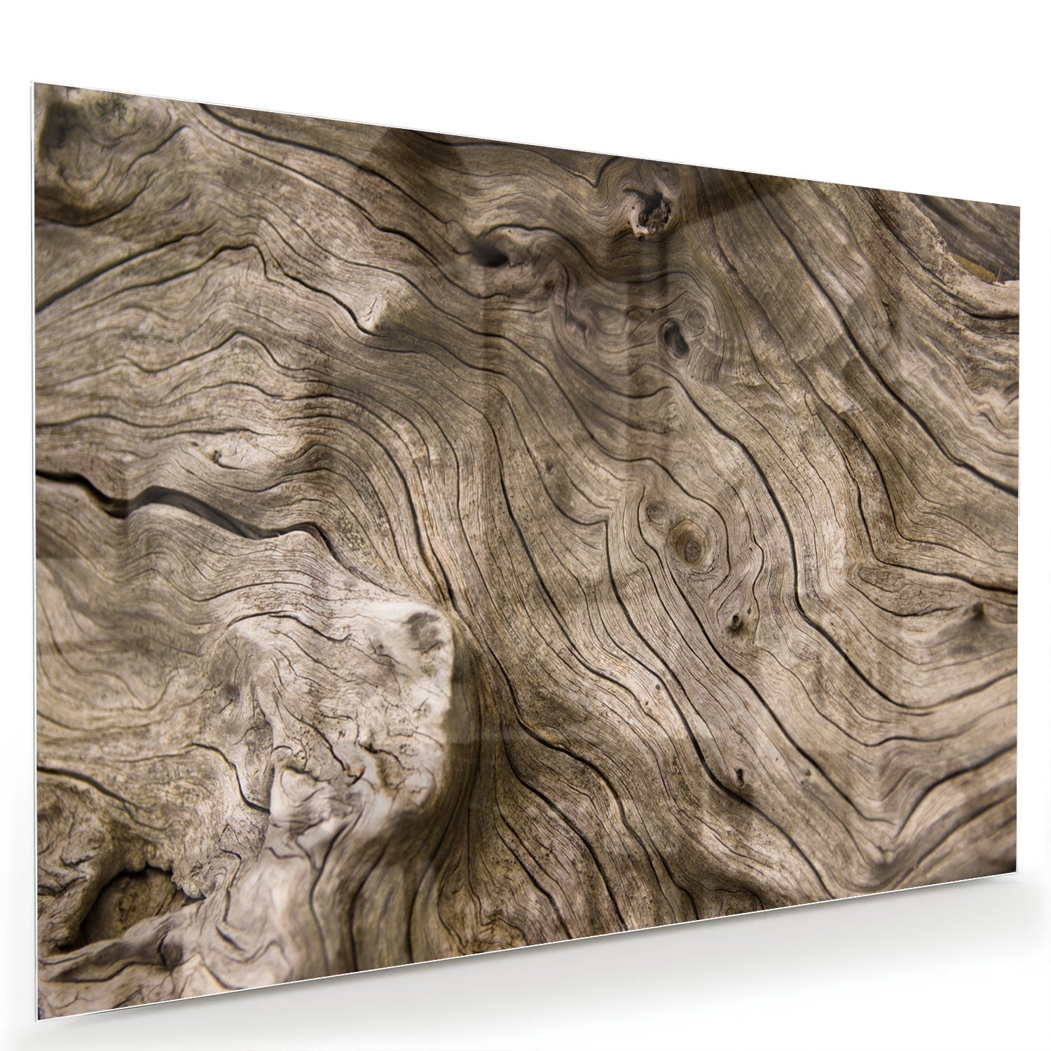 Glasbild mit Holzmaserung – Glasbild aus Sicherheitsglas, Größe 60x40