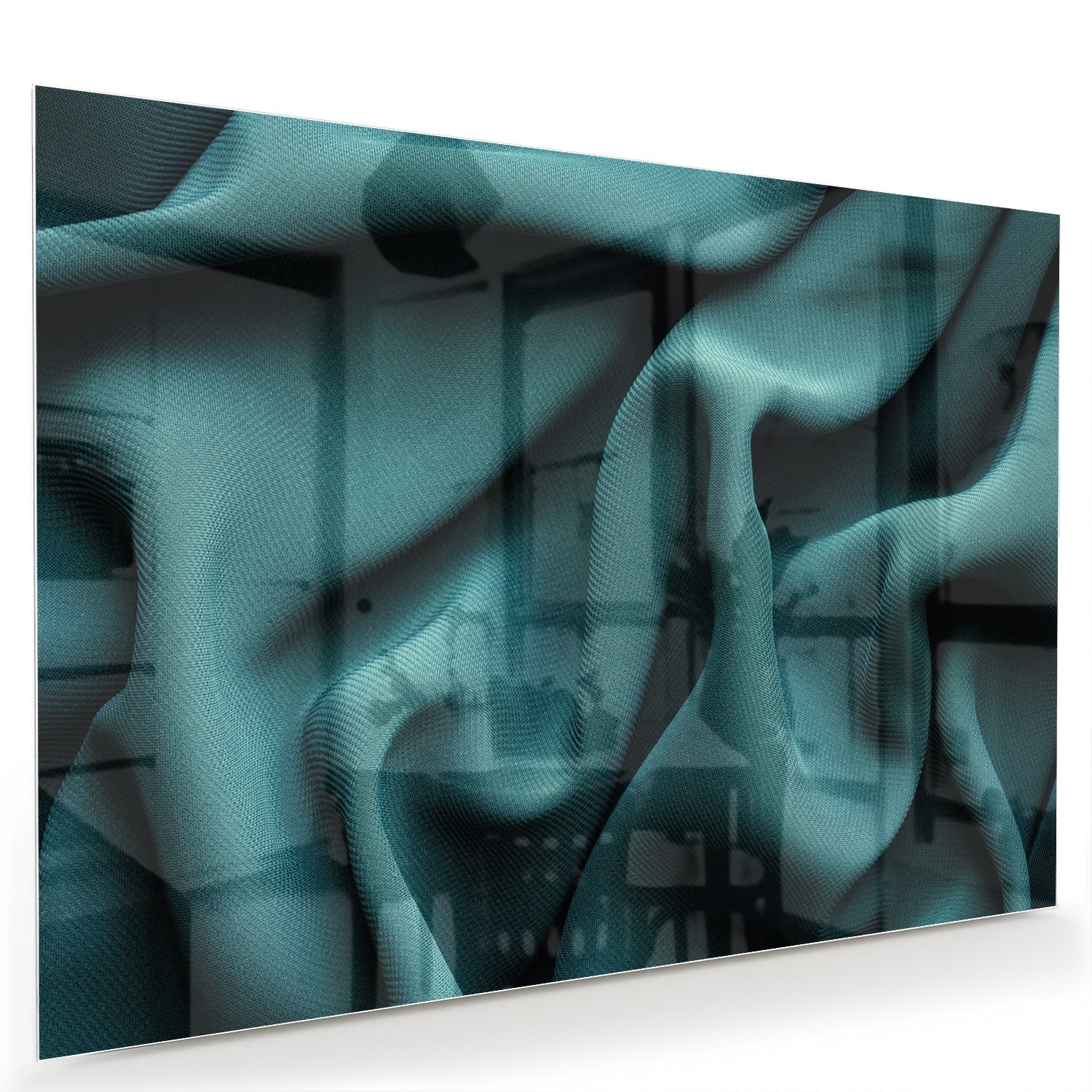Elegantes Glasbild mit blau-grünem Design – Glasbild aus Sicherheitsglas, Größe 60x40