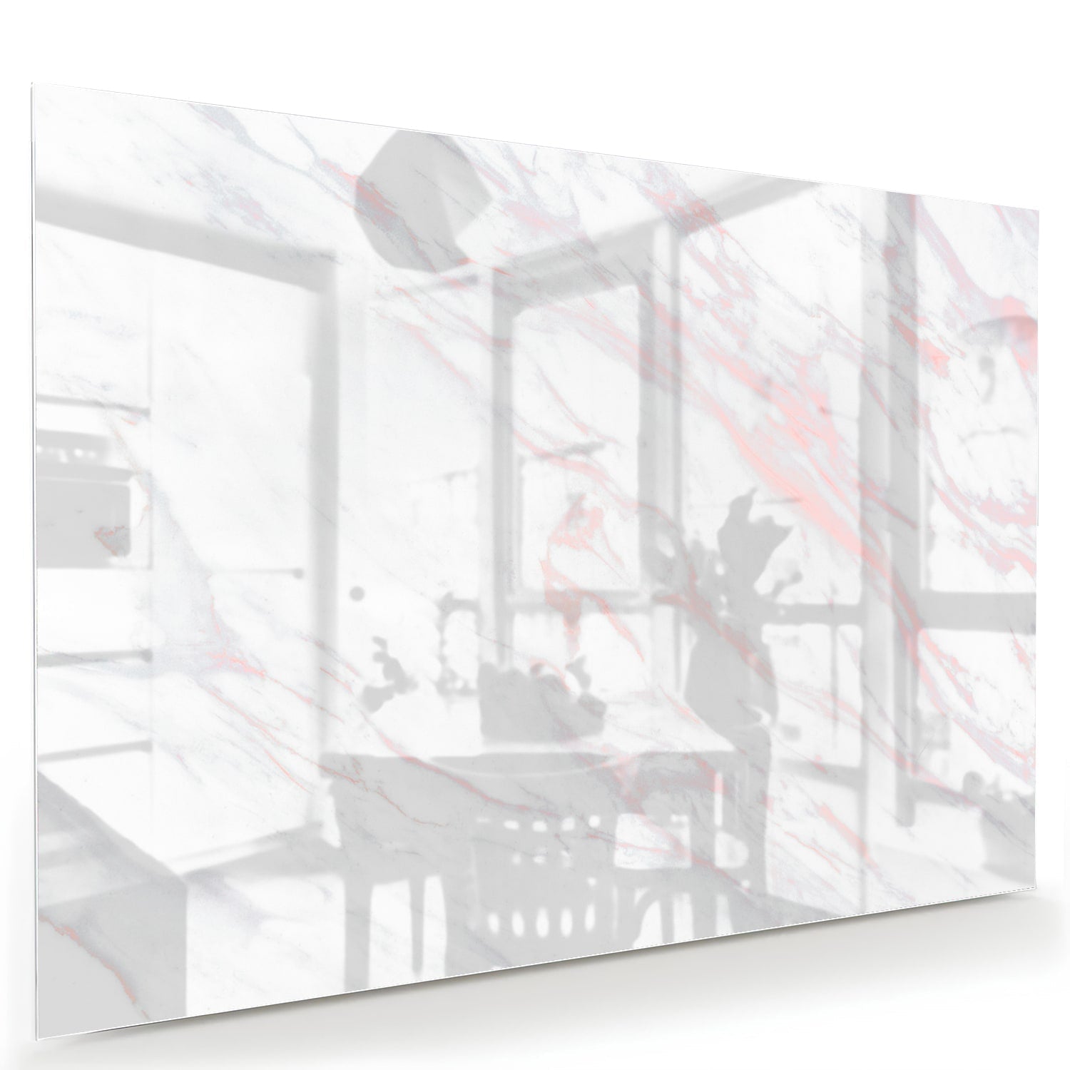 Minimalistisches Glasbild mit Marmordetails – Glasbild aus Sicherheitsglas, Größe 60x40